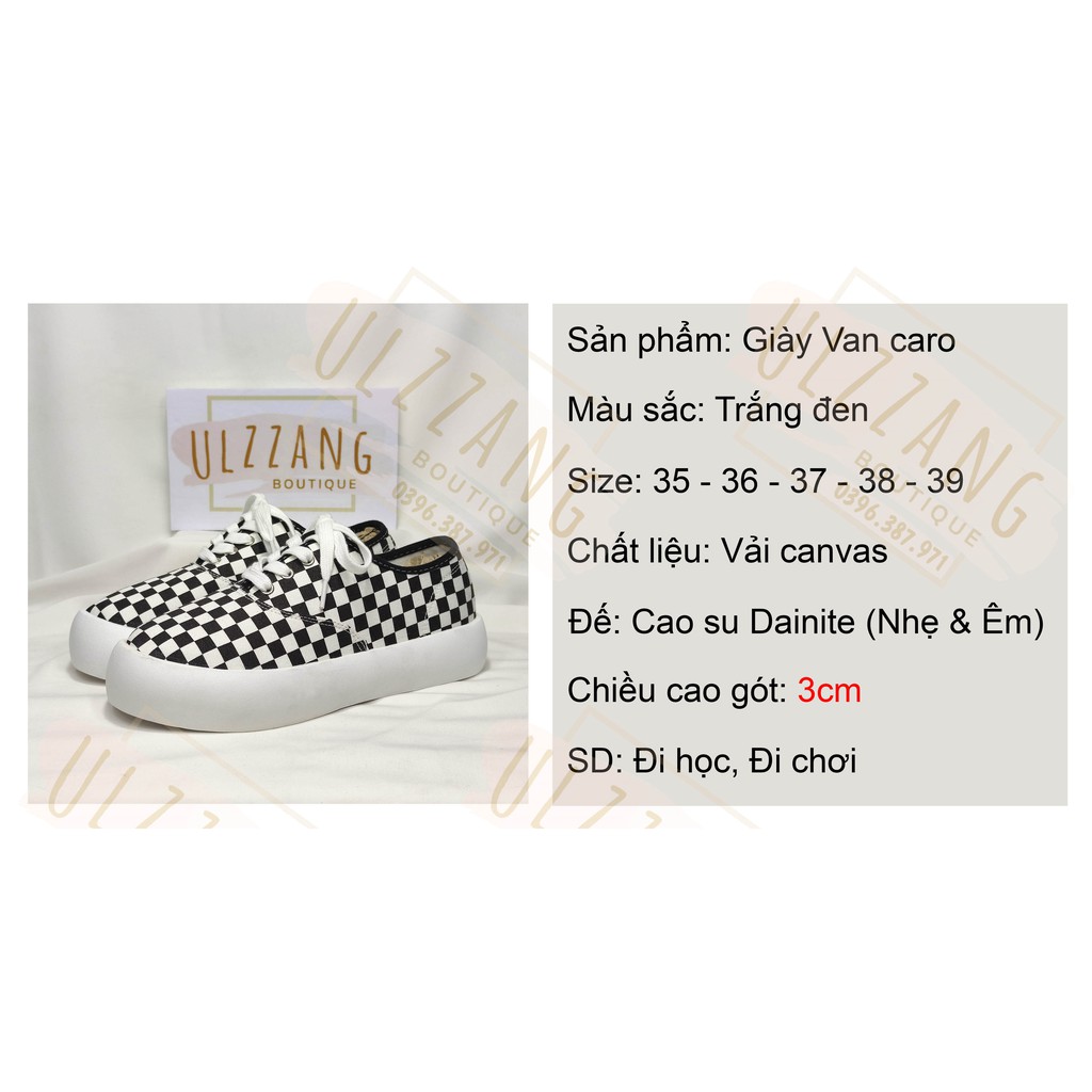 Giày Vans Caro nữ đế bánh mì mũi tròn giày ulzzang mới 2021 Hàn Quốc (V-Cr)