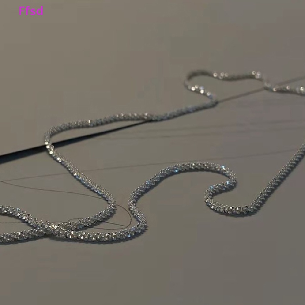 {Ffsd} Vòng cổ Choker Bằng Bạc Lấp Lánh Trang Sức Đám Cưới Bán Chạy