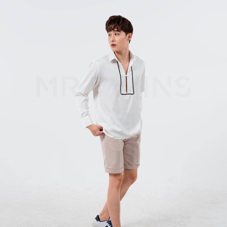 Áo Sơ Mi Nam Dài Tay Màu Trắng Phối  Zigzag Thương Hiệu MrTwins® | BigBuy360 - bigbuy360.vn