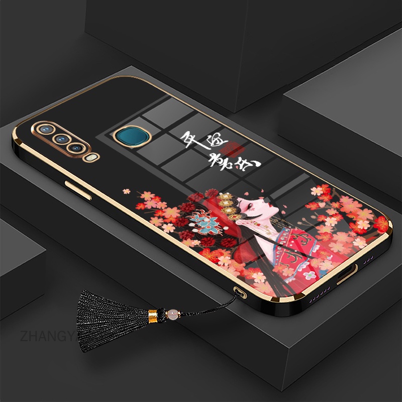 Ốp Điện Thoại TPU Dẻo Mạ Điện Có Dây Đeo Cho vivo y11 y12 y15 y17 y19