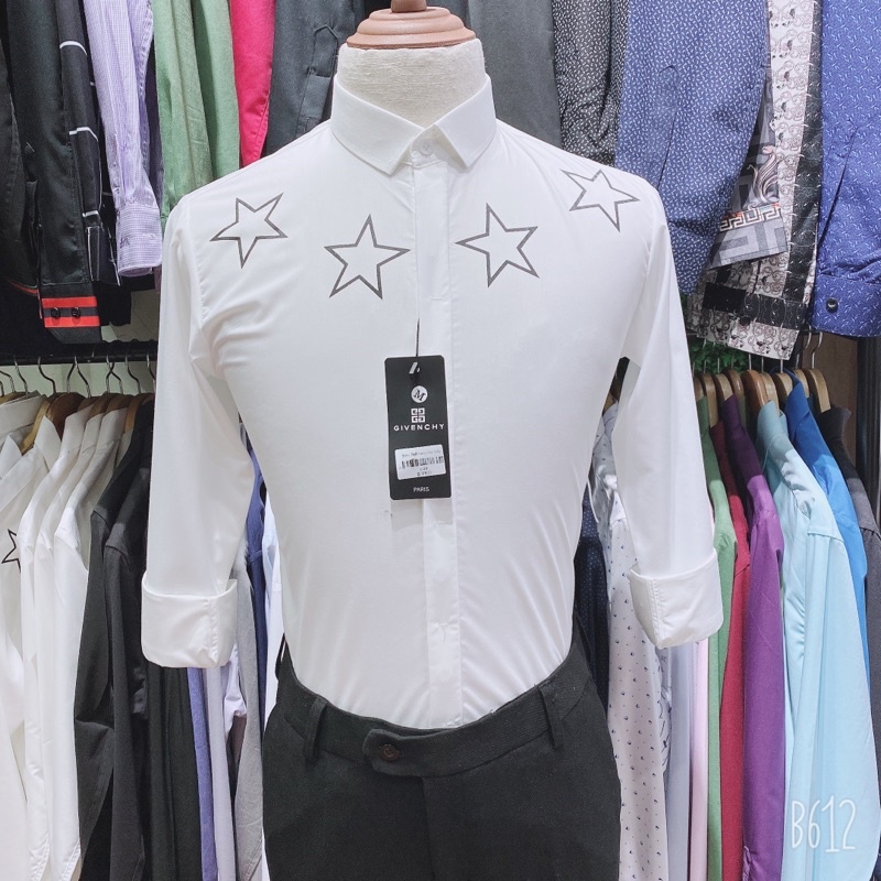 Sơ mi hoạ tiết siêu đẹp, áo sơ mi trắng nam hàng cao cấp