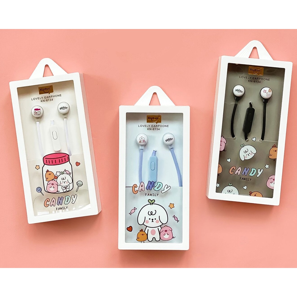 Tai nghe mặt cún kn-524 kn-6134 tai nghe cute dễ thương