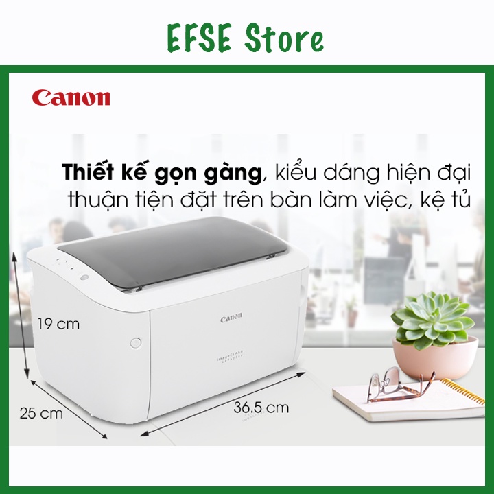 Máy in laser trắng đen Canon LBP6030W - Máy in kết nối không dây Wifi dễ dàng - Chế độ chờ, tắt máy tự động