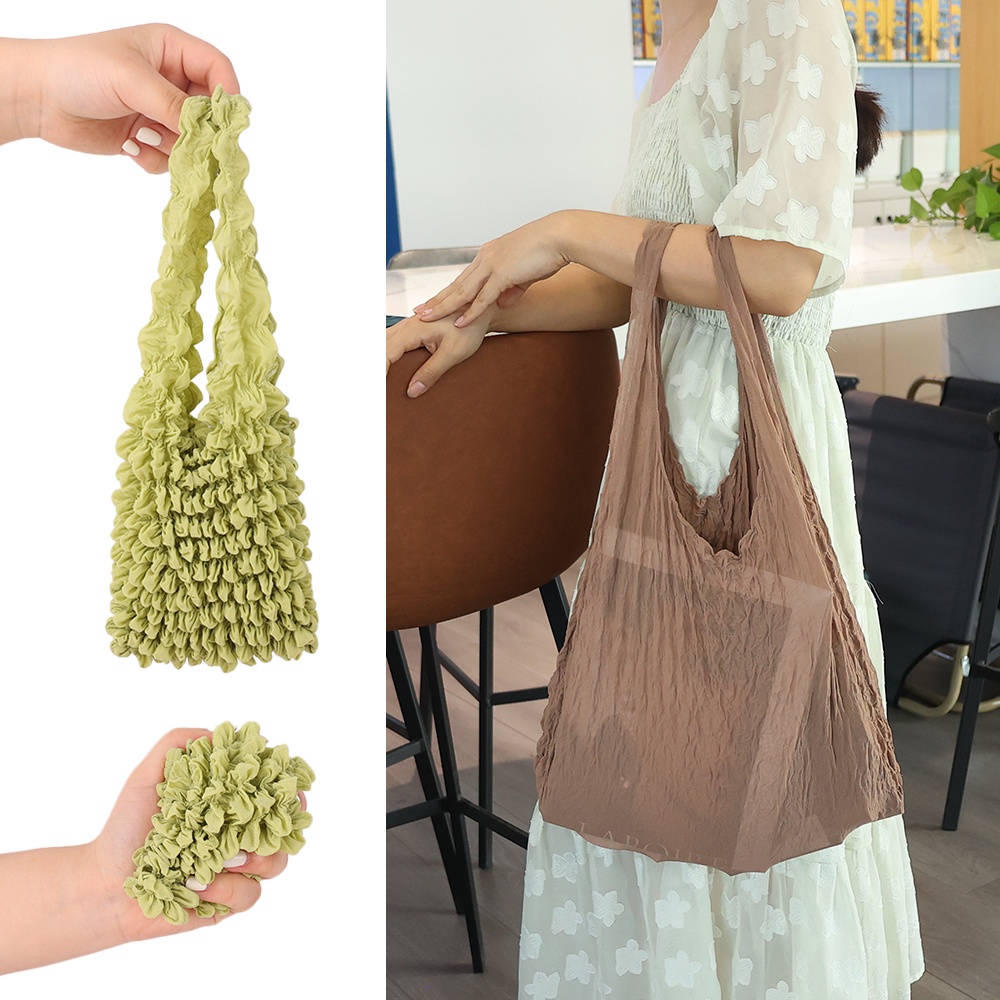 Túi Xách Mua Sắm Cỡ Lớn Màu Trơn Co Giãn Thời Trang Dành Cho Nữ