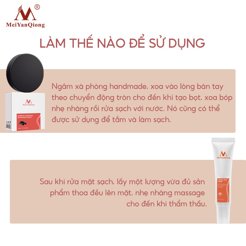 MeiYanQiong Facial Set: Repair Cream + Bamboo Charcoal Handmade Soap 15g+40g