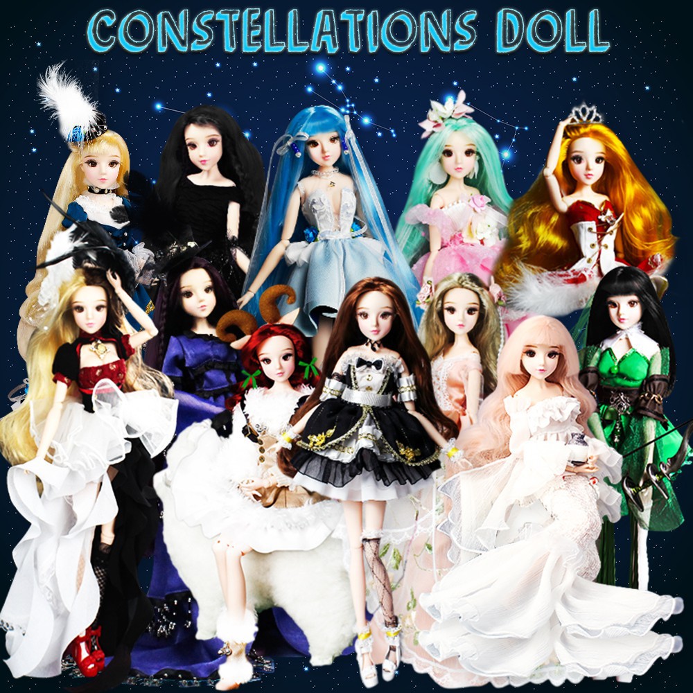 MMGirl bjd 1/6 BJD blyth doll 30cm 12 constellations doll joint body with outfit shoes baby toy girl gift