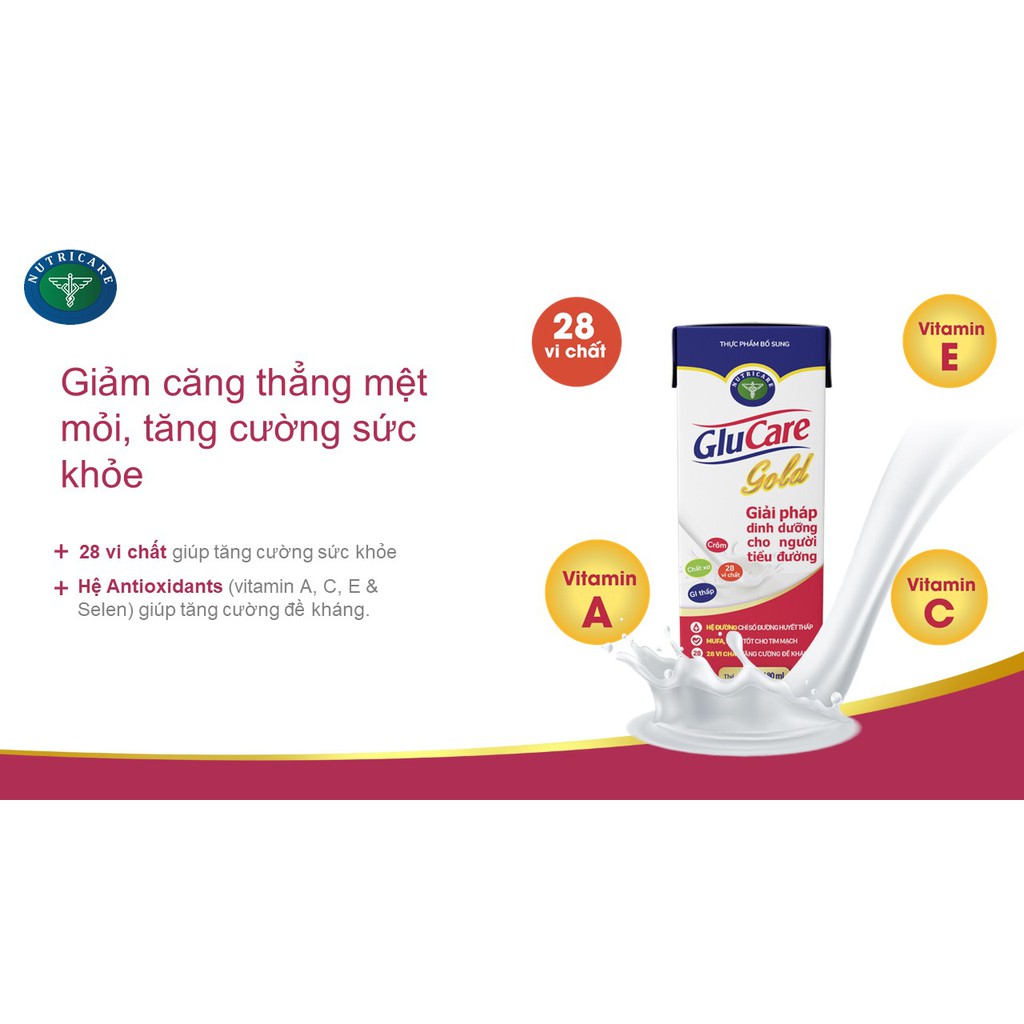 Sữa bột cho người bị bệnh tiểu đường Glucare Gold ổn định đường huyết, tăng sức đề kháng (400gr)