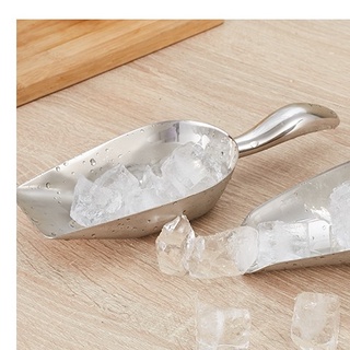 Dụng cụ xúc đá gạo hạt inox sáng bóng lưỡi vuông tiện dụng Onlycook 26x6.5cm 196.5g