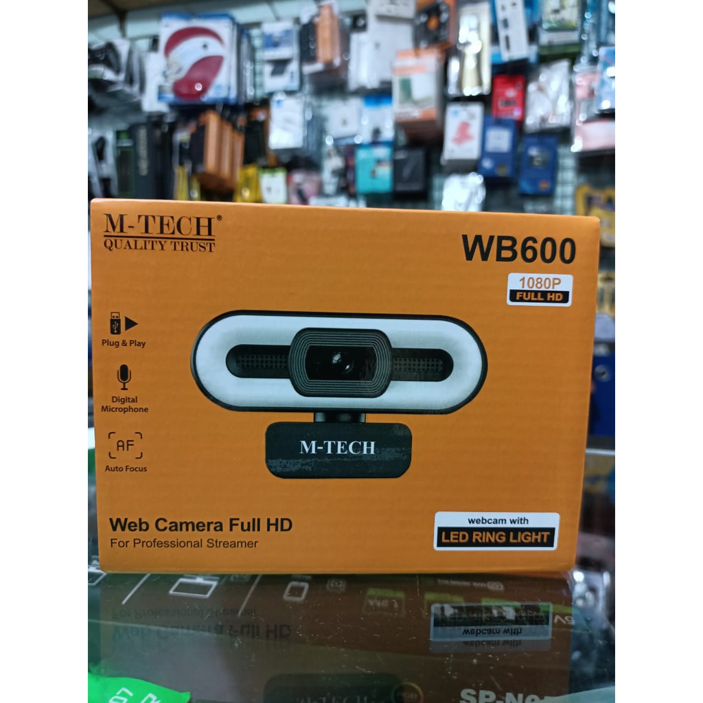 Webcam Wb 600 Full HD 1080P có vòng đèn và micro | BigBuy360 - bigbuy360.vn