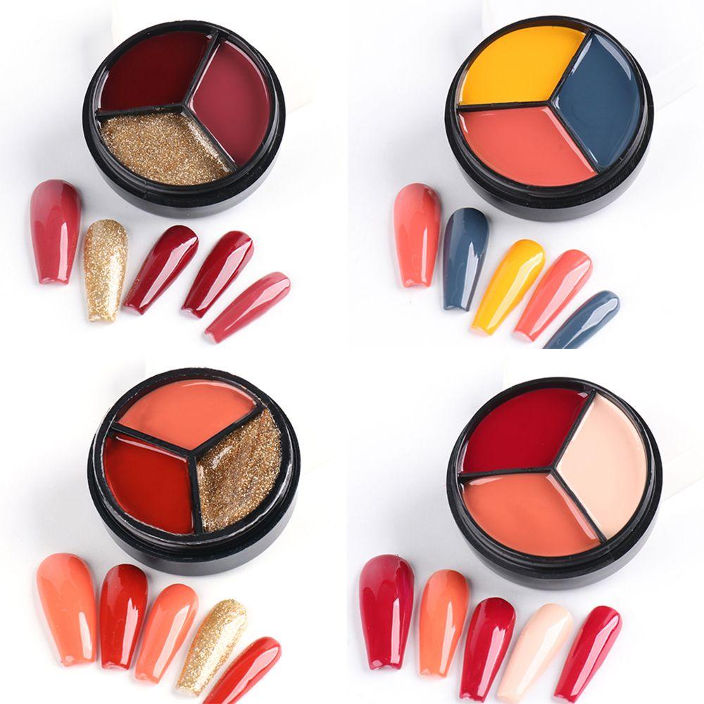 XIANSTORE Hot 3 Colors in 1 UV Nail Gel Reflective Glitter Gel Solid Cream Gel Semi-Permanent Soak Off Varnishes for Manicure Polish