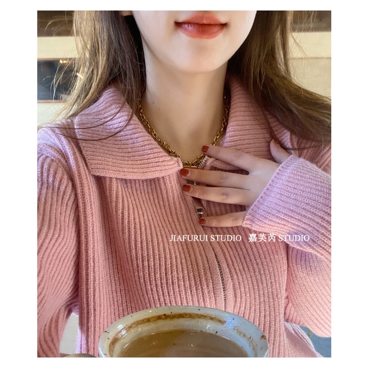 Áo Khoác Len Khóa Kéo Thời Trang Dành Cho Nữ