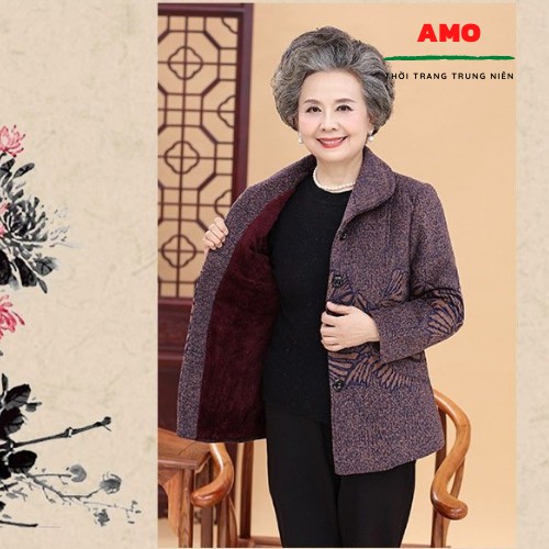 ÁO DẠ CHO NGƯỜI GIÀ LÓT LÔNG, dạ chim