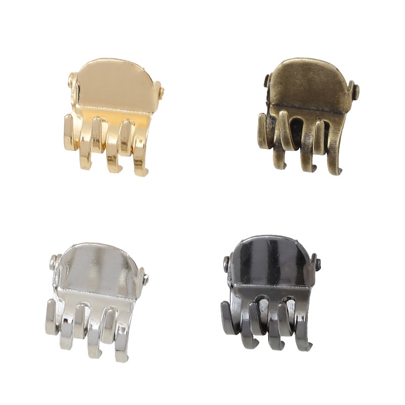Set 2 kẹp mái càng cua 5 răng mini 1cm kim loại cá tính cho nữ K20