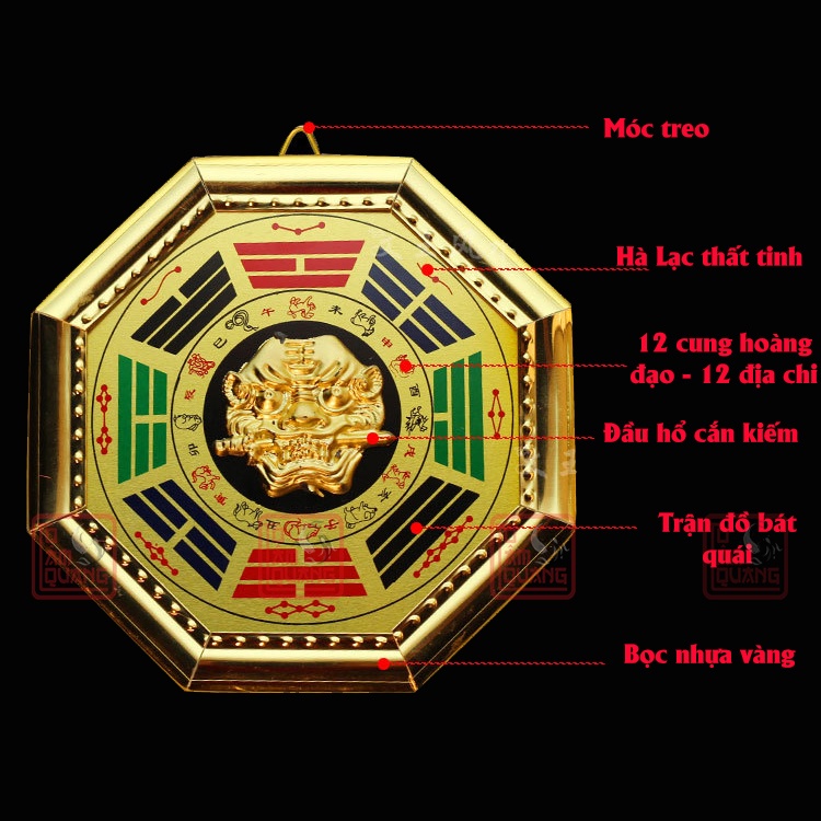 Gương bát quái phẳng Hổ Phù âm dương - hóa giải sát khí - trấn trạch mang lại bình an - TÔ TÂM QUANG