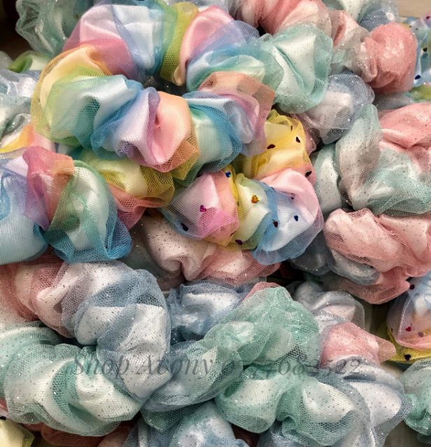 Scrunchies phiên bản unicorn 🦄 siêu phồng màu cầu vòng