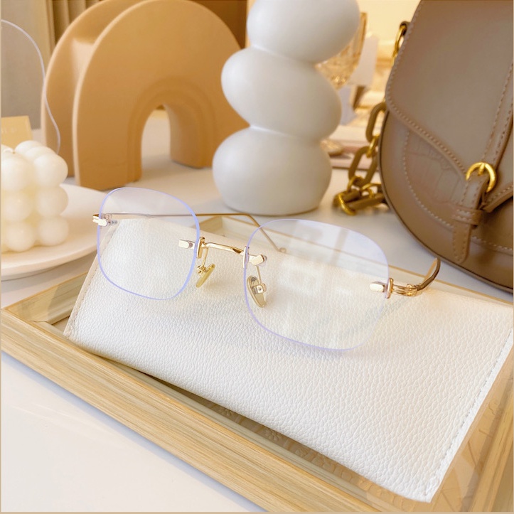 Mắt Kính Gọng Kim Loại Chống Bức Xạ Phong Cách Retro Hàn Quốc Cho Nam Nữ