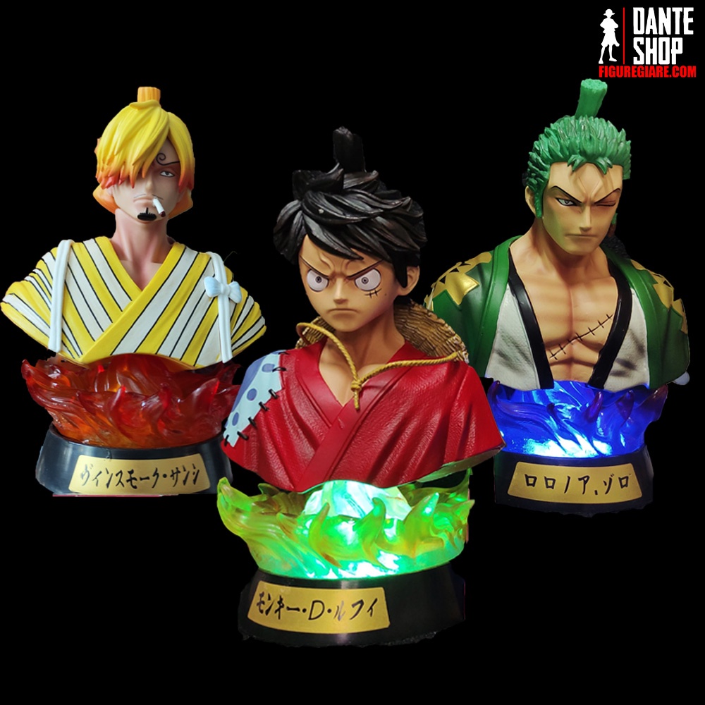 Mô hình Figure One Piece Tượng Bán Thân Luffy - Zoro Led RPG FullBox