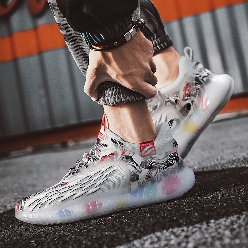 Giày thể thao đan dệt giảm sốc có độ đàn hồi cao thoáng khí phong cách thời trang 2022 dành cho nam | BigBuy360 - bigbuy360.vn