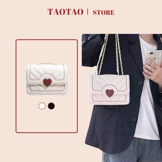 túi đeo chéo mini dây xích hình trái tim túi hộp vuông hàn quốc dễ thương retro