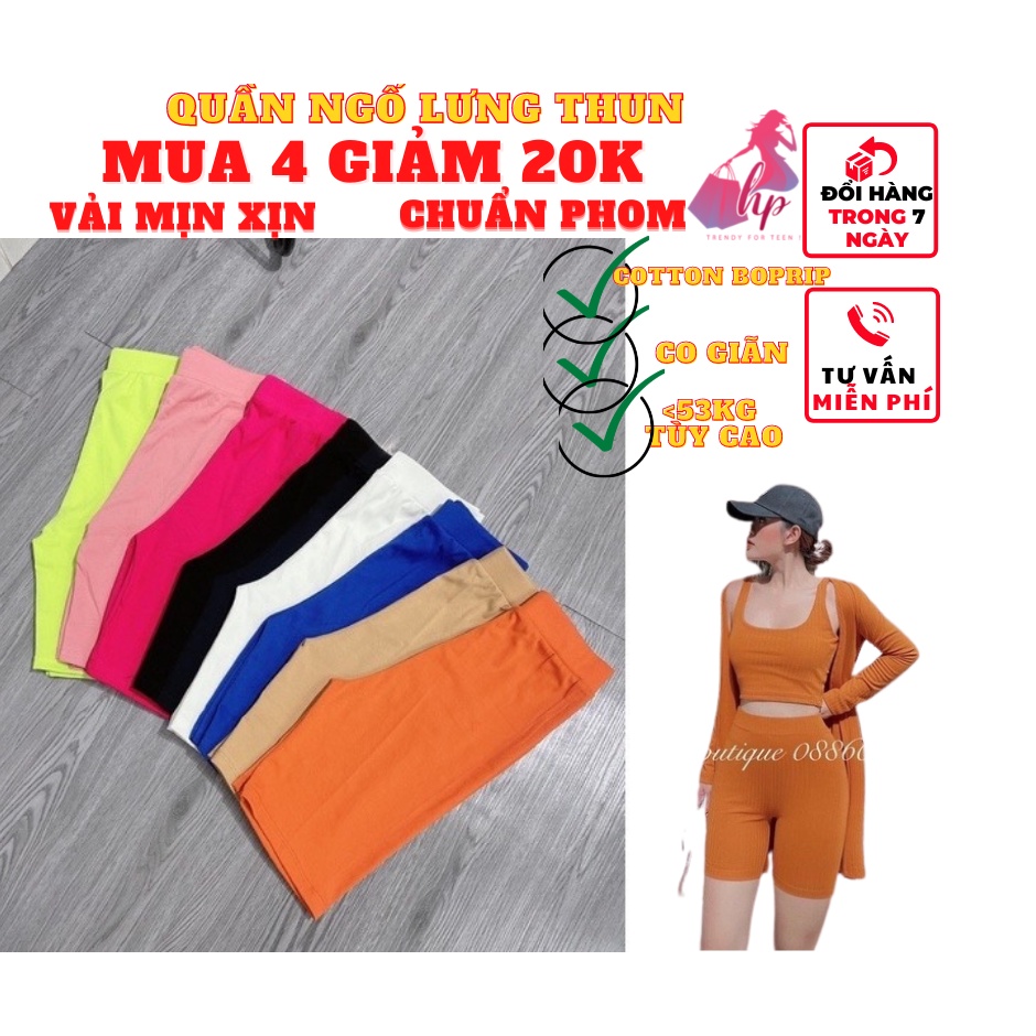 Quần ngố leggin nữ lưng thun côtton borip xịn chuẩn phom ôm body thời trang-VD20