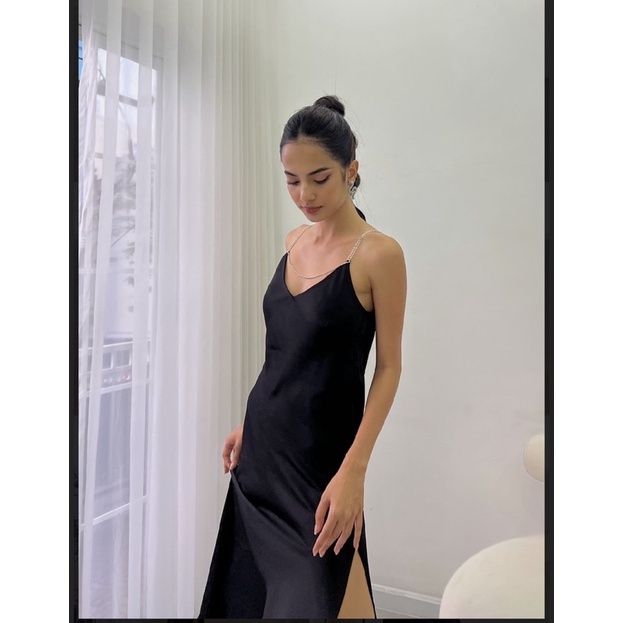 LEMONCHICVN - Đầm lụa dây đính đá - D209