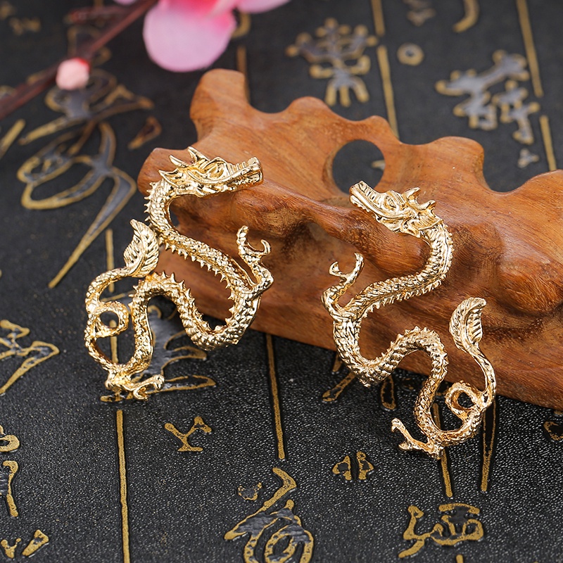 Kẹp Tóc Hình Hai Con Rồng Đôi Bằng Hợp Kim diy