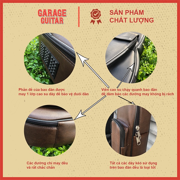 Bao đàn guitar thùng 5 lớp dày dặn form mềm Super Bag - Garage Guitar