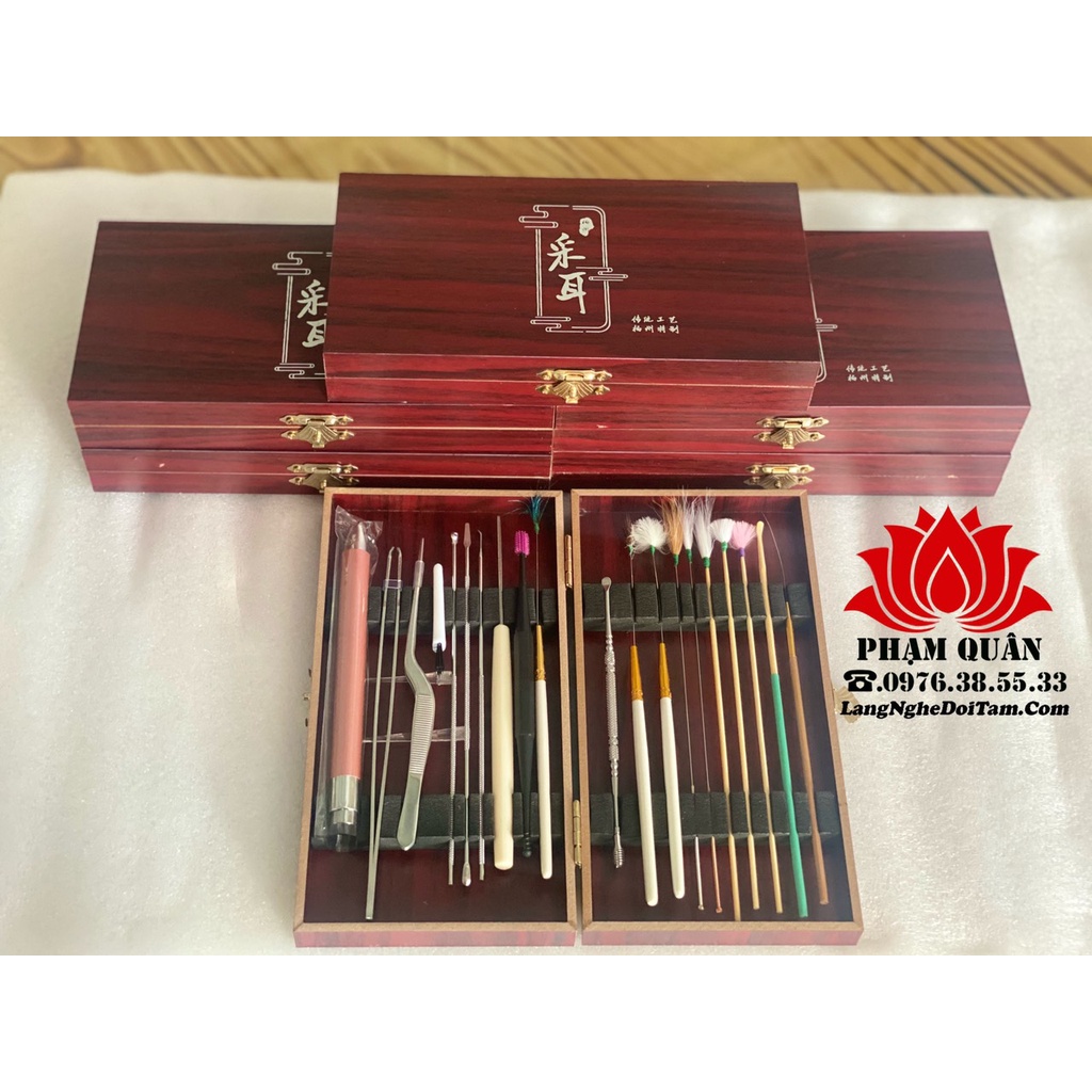 Dụng cụ lấy ráy tai, bộ ngoáy tai 20 món tích hợp đèn soi