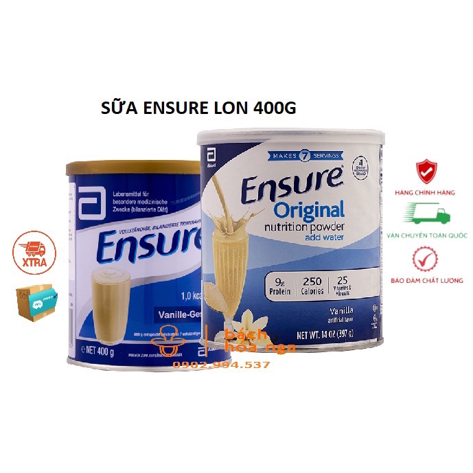 Sữa Bột Ensure Các Loại Hộp 400g