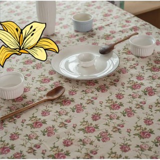 Khăn trải bàn canvas hoa hồng đôi