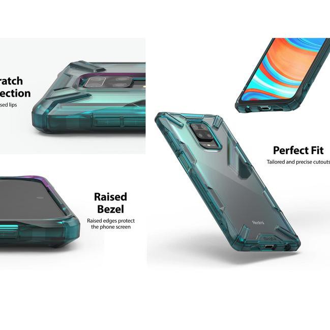 RINGKE Ốp Điện Thoại Mềm Kiểu Áo Giáp Chống Nứt Màu Đen Cho Redmi Note 9 Pro Fusion X
