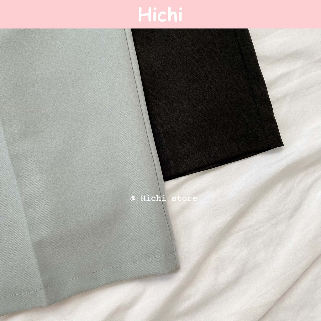 Quần vải ống rộng nữ cắt eo Hichi, siêu hack dáng - A006