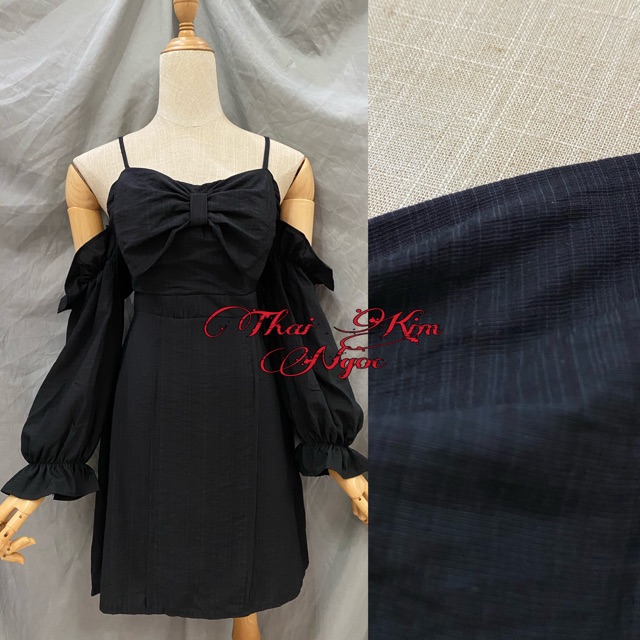 Đầm xoè trễ vai nơ ngực | BigBuy360 - bigbuy360.vn