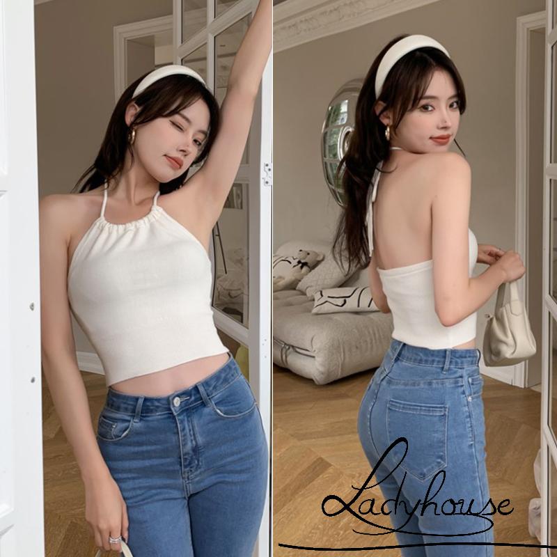 Áo Hai Dây Dáng Ôm Màu Trơn/Trắng/Đen Thời Trang Cho Nữ