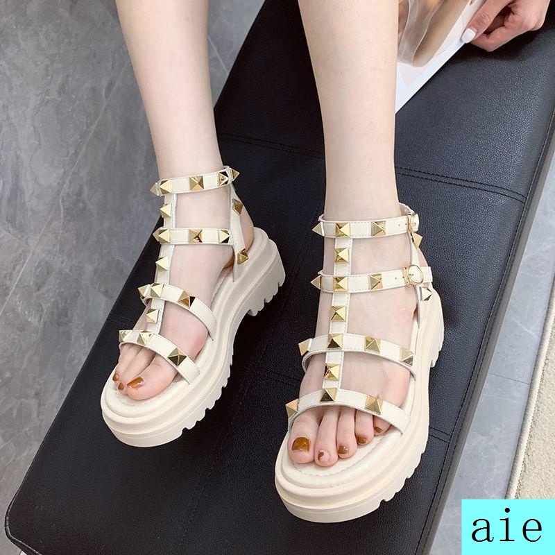 Giày Sandal Đính Đinh Tán Thời Trang Mùa Hè Phong Cách Mới Năm 2021 Cho Nữ