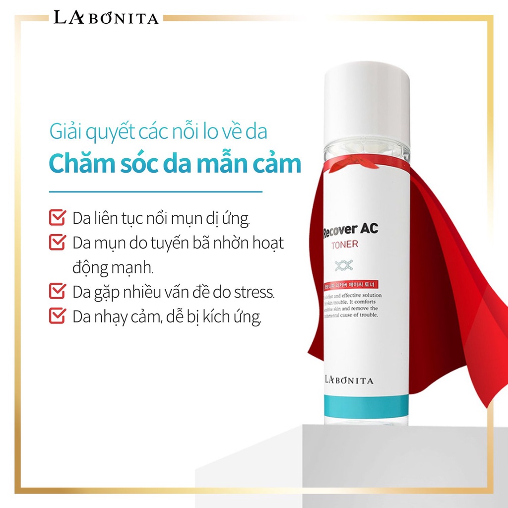 Toner Làm Dịu Da Và Cấp Ẩm Dành Cho Da Mụn La Bonita Recover AC Toner 120ml