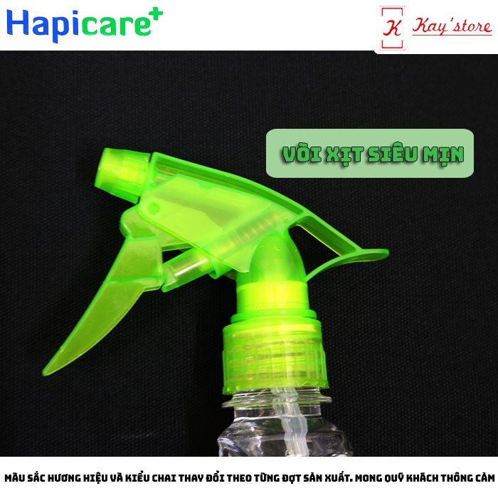 Chai nước rửa tay khô Hapicare+ (500ml) cho khả năng kháng khuẩn, dạng xịt phun sương