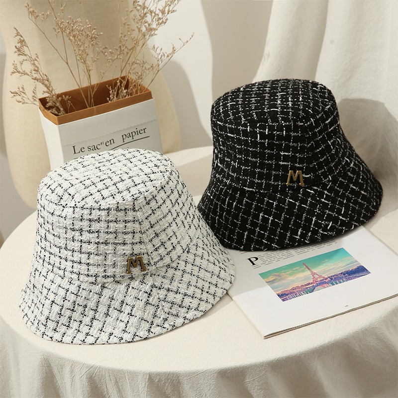 Mũ tai bèo họa tiết sọc caro thời trang mùa thu đông trẻ trung dành cho nữ