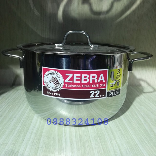 Nồi inox zebra Extreme Infinity Inox Zebra 3 Đáy Nắp Phẳng (18+20+22)cm-162286-162287-162288