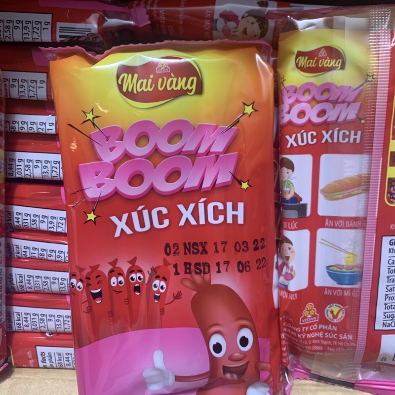 Đồ ăn vặt xúc xích 5 cái boom boom mai vàng ăn vặt ngon giá rẻ