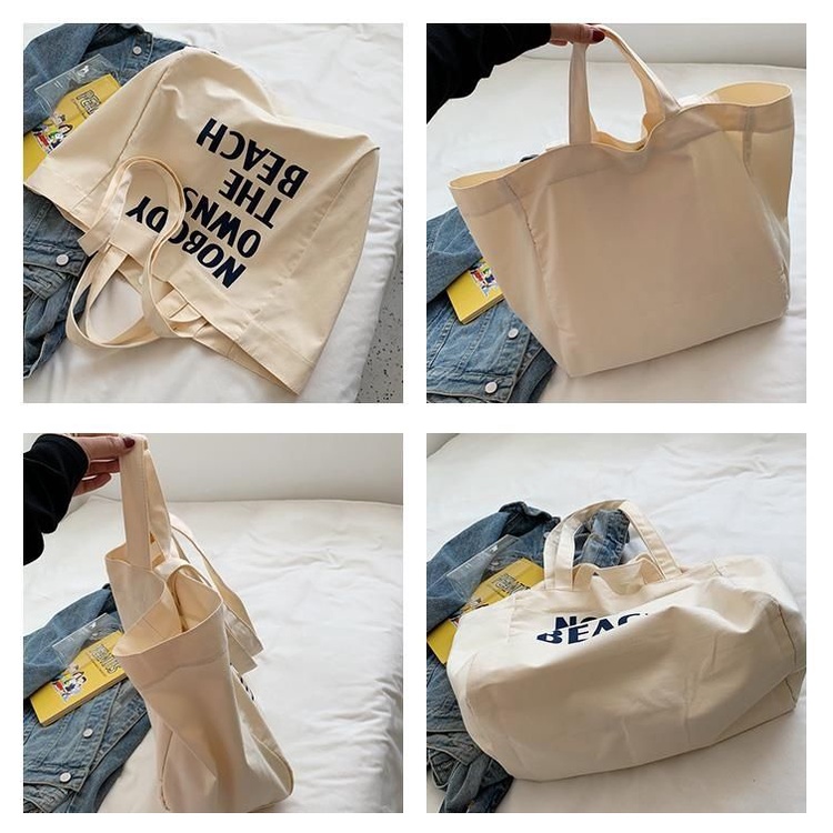 Túi Xách Canvas Cỡ Lớn In Họa Tiết Thời Trang