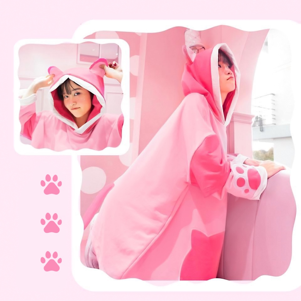 Áo khoác hoodie bé mèo Yêu Là Đủ Shop dành cho cô nàng bánh bèo