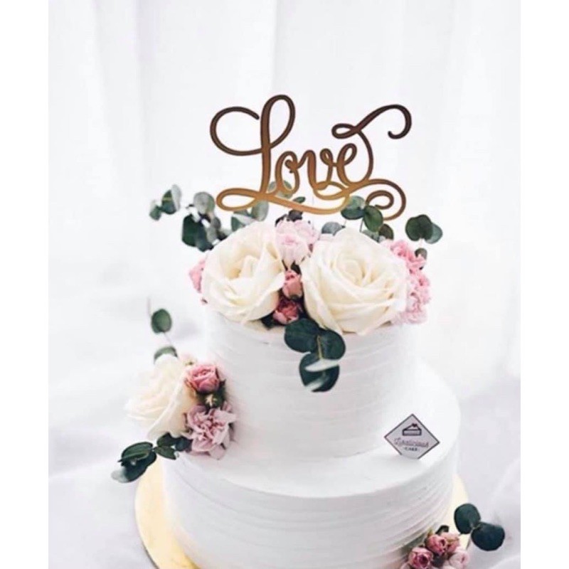 10 Thẻ cắm meka Love trang trí bánh kem, hình cắm meka trang trí