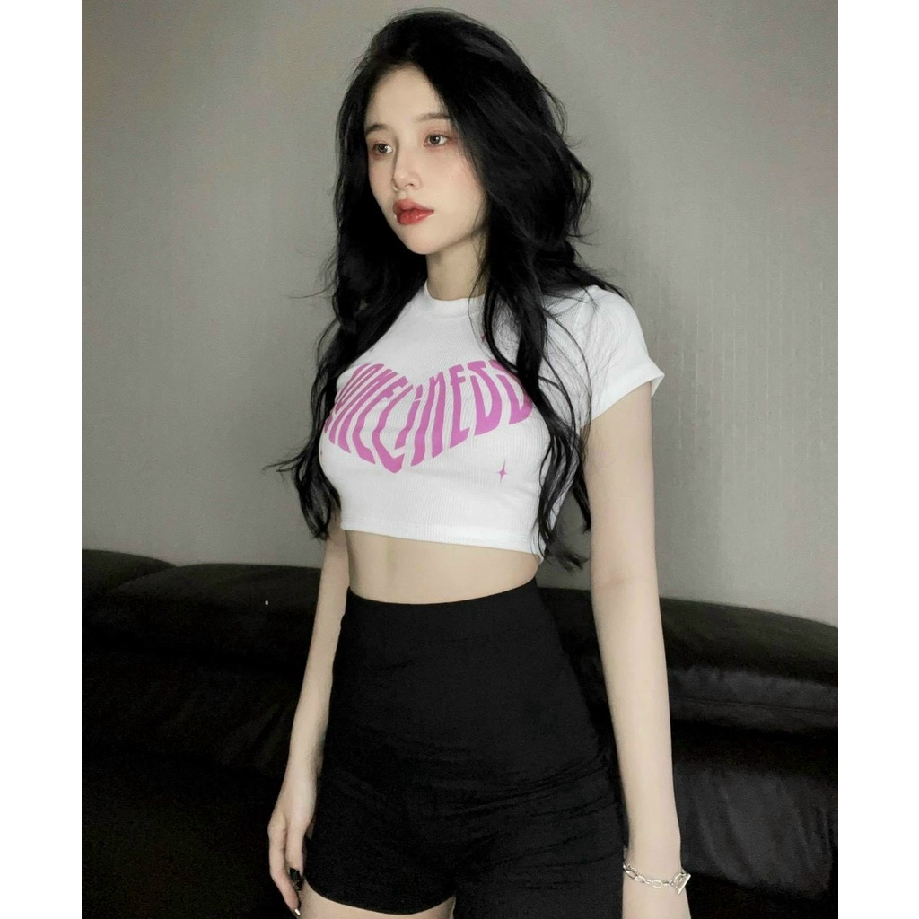 Áo croptop kiểu Basic JOY BABE form ôm 🙊 thun xịn hack dáng co giãn 4 chiều, áo crop top kieu tay ngắn CRON 250 -5C