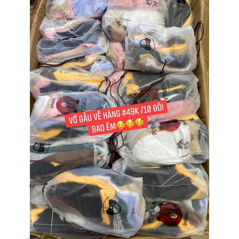 Set vớ gấu 10 đôi nhiều màu
