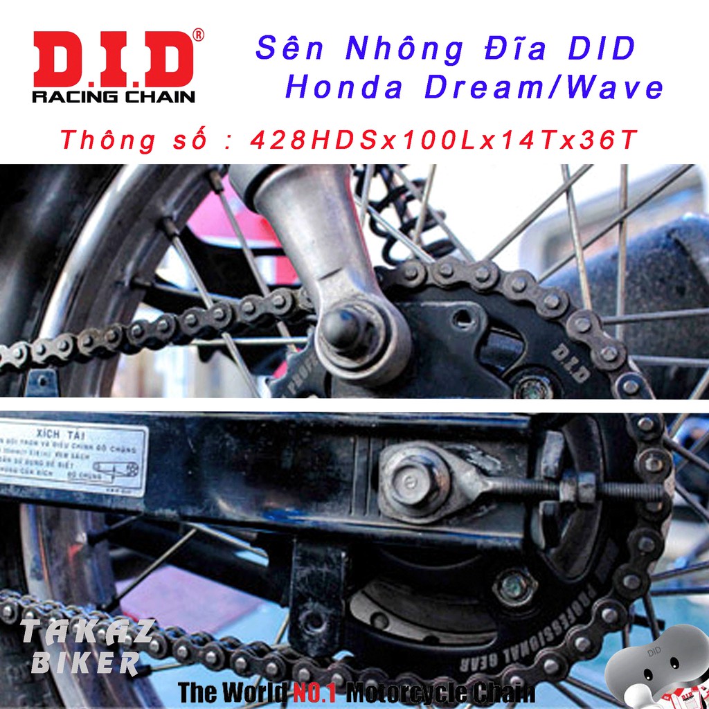 [Dream] Sên nhông dĩa DID Honda Dream - HDS 10 ly Thái Lan 100%