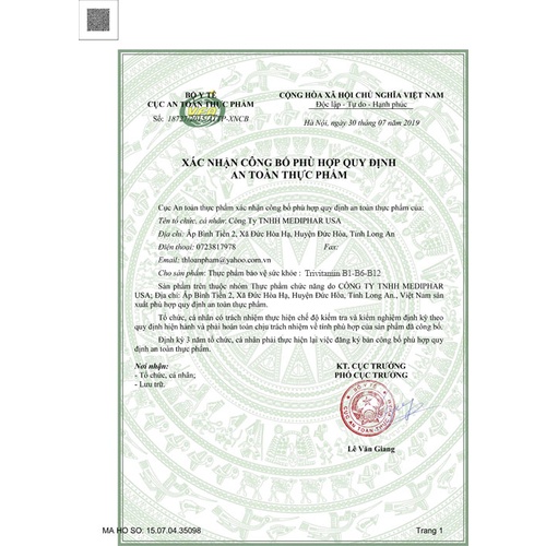 Viên uống Trivitamin B1-B6-B12