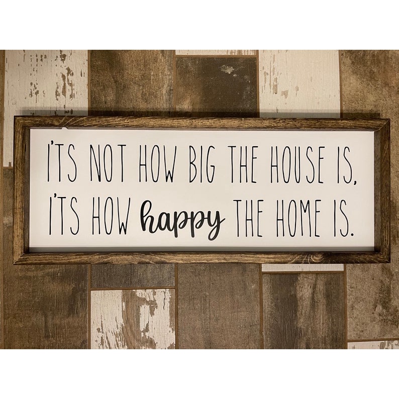 Tranh gỗ handmade treo tường - Happy home
