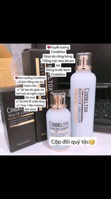 ❤️DEAL SHOCK : CẶP ĐÔI KEM TRUYỀN TRẮNG & HUYẾT TƯƠNG DƯỠNG TRẮNG CINDEL TOX CAO CẤP