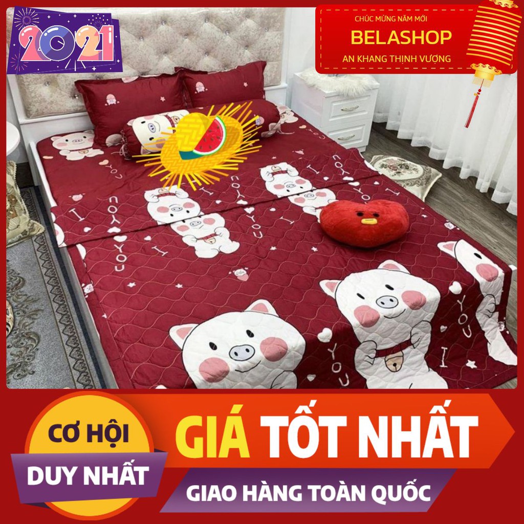 [Ga gối]Bộ ga gối 3 món 10cm,15cm,20cm,đủ kích thước,heo đỏ to